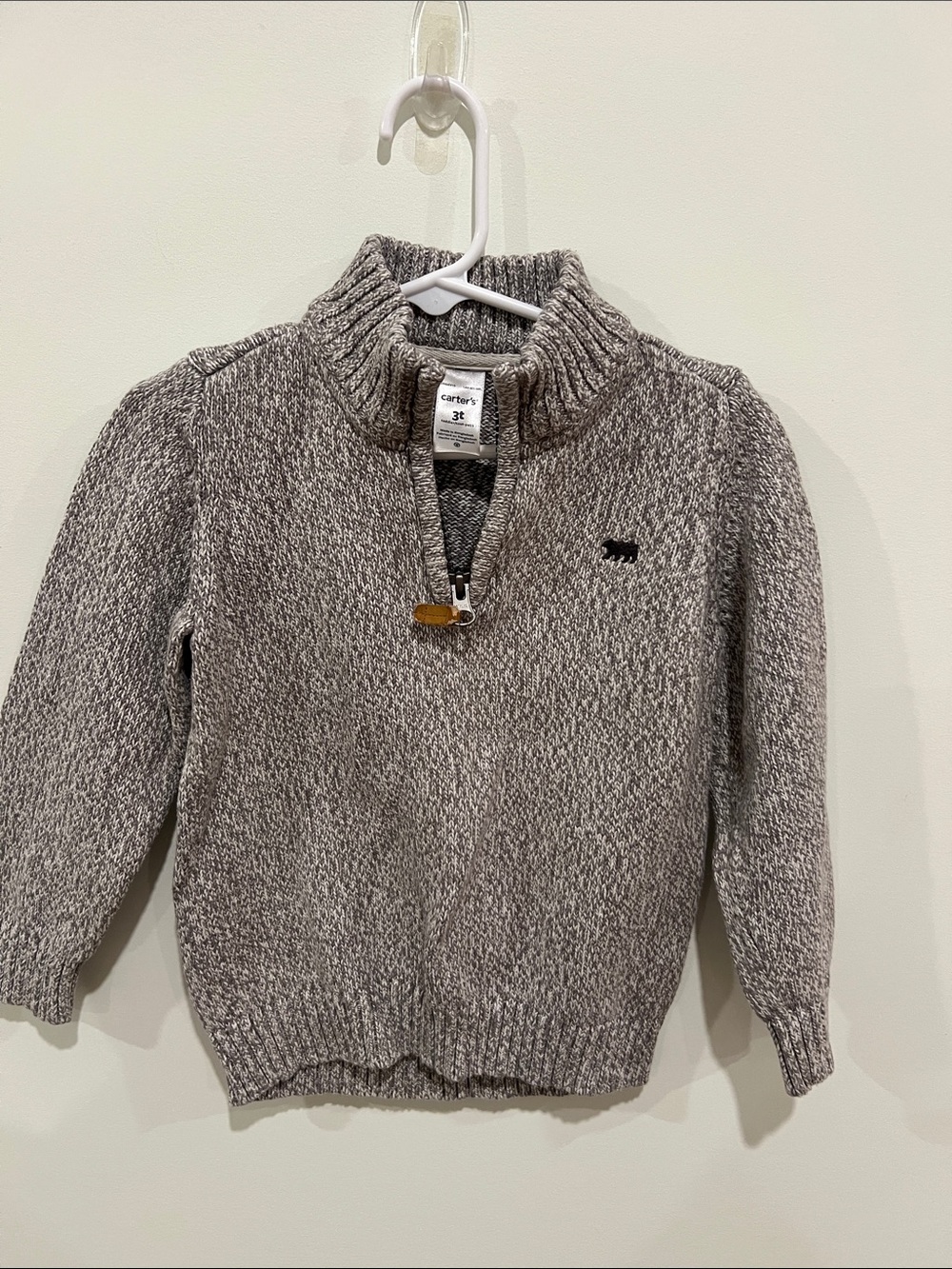 Carter's Gray Marled Half-Zip Knit Sweater